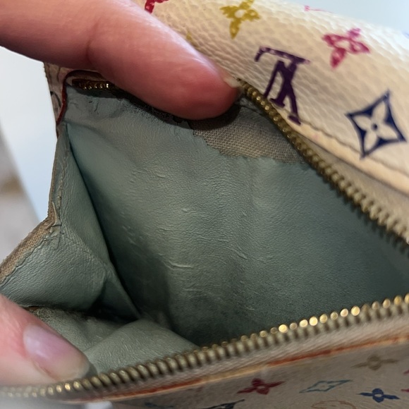Authentic Louis Vuitton x Takashi Murakami White Multicolor Joey Wallet - Picture 17 of 17